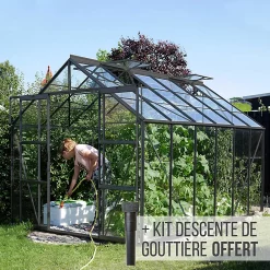 Castorama Serre En Verre Lams Laurus Anthracite 9,70m²